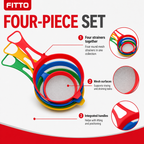 96 Pieces Plastic Mesh Strainer Set, 4-Piece Multicolor Kitchen Sieve Collection for Rinsing and Draining