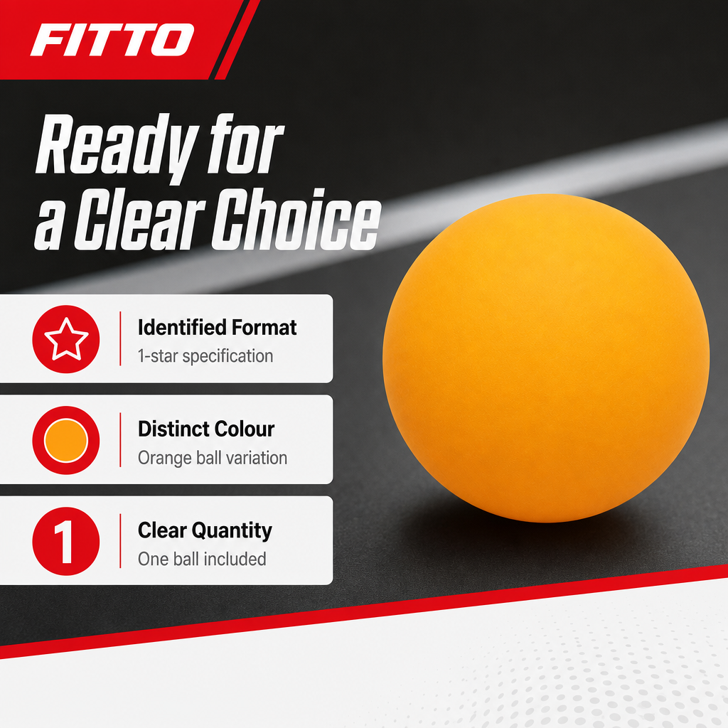 120 Pieces 1-Star Table Tennis Ball, Orange, Single Ball