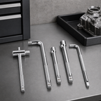 96 Pieces 1/2-Inch Drive Socket Wrench Set, T-Handle, L-Handle, Extension Bars and L-Type Wrench, Silver, 4-Piece