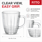 96 Pieces Clear Glass Mug with Handle, Single Drinkwares Cup for Coffee, Tea and Cold Beverages