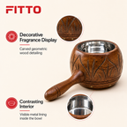 72 Pieces Wooden Incense Burner Bowl with Handle, Metal-Lined 4.3 Inch