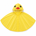 96 Pieces Yellow Duck Rain Ponchos with Hood and Transparent Brim for Young Wearers