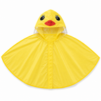 96 Pieces Yellow Duck Rain Ponchos with Hood and Transparent Brim for Young Wearers