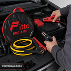 60 Pieces Booster Cables, 500 Amp Black and Yellow, Coiled Roll for Vehicle Battery Starting Tasks, 1 Piece
