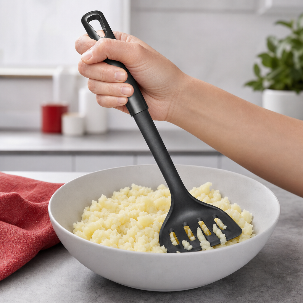 96 Pieces Nylon Potato Masher, Slotted Black Head with Long Handle, 33 cm Kitchen Tool for Mashing Cooked Foods