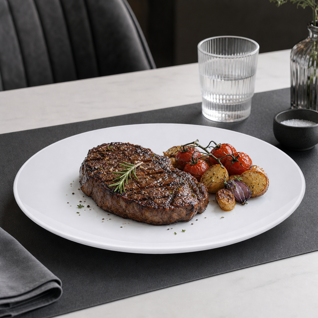96 Pieces Opal Steak Plate, 12 Inch, White Round Tablewares Dish