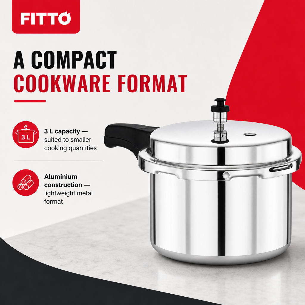 48 Pieces Aluminium Pressure Cooker, 3 L, Silver