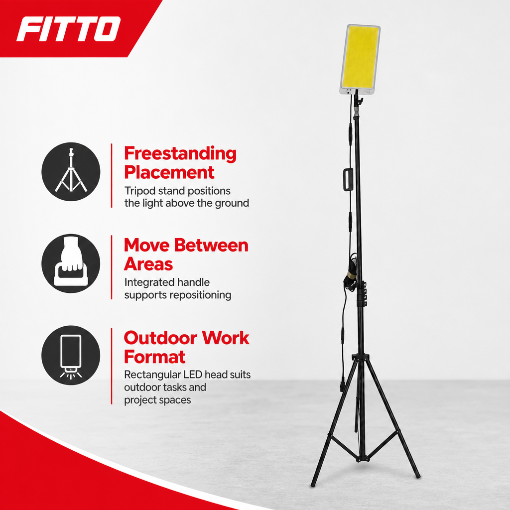 48 Pieces Outdoor LED Work Light with Tripod Stand, Carry Handle and Rectangular Light Head
