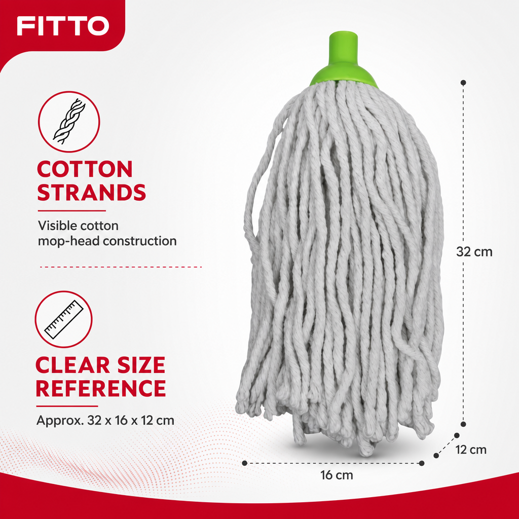 96 Pieces Cotton Mop Heads, 250 g, Grey and Green, Replacement Floor Cleaning Head
