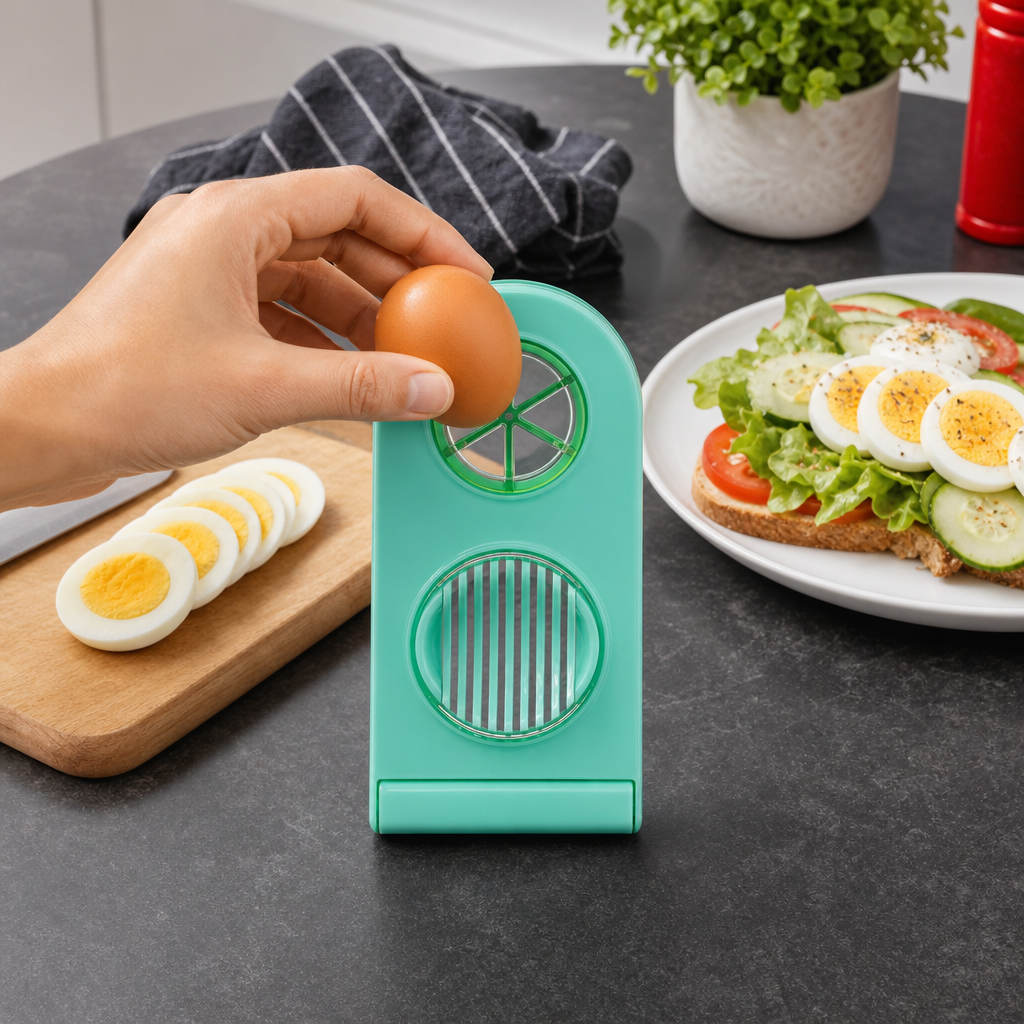 120 Pieces 2-in-1 Egg Separator and Slicer, Green Plastic Kitchen Tool