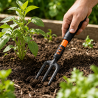 120 Pieces 3-Tine Hand Garden Fork, 35 cm, Black and Orange, 1 Piece