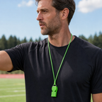 120 Pieces Sports Whistles with Lanyard, Green Hand Signal Whistle for Training and Outdoor Activities