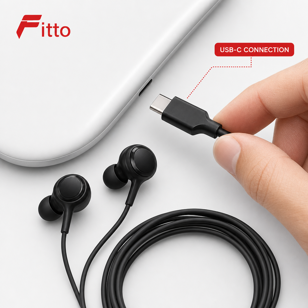 120 Pieces USB-C In-Ear Wired Earphoneses, Black, 1 Piece