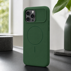 120 Pieces Silicone Magnetic Phone Cases with Raised Camera Protection, Green