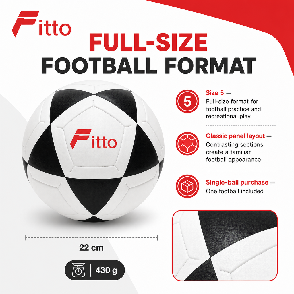 96 Pieces Football Size 5, Classic Panel Design, Single Ball for Training, Recreation and Match Play