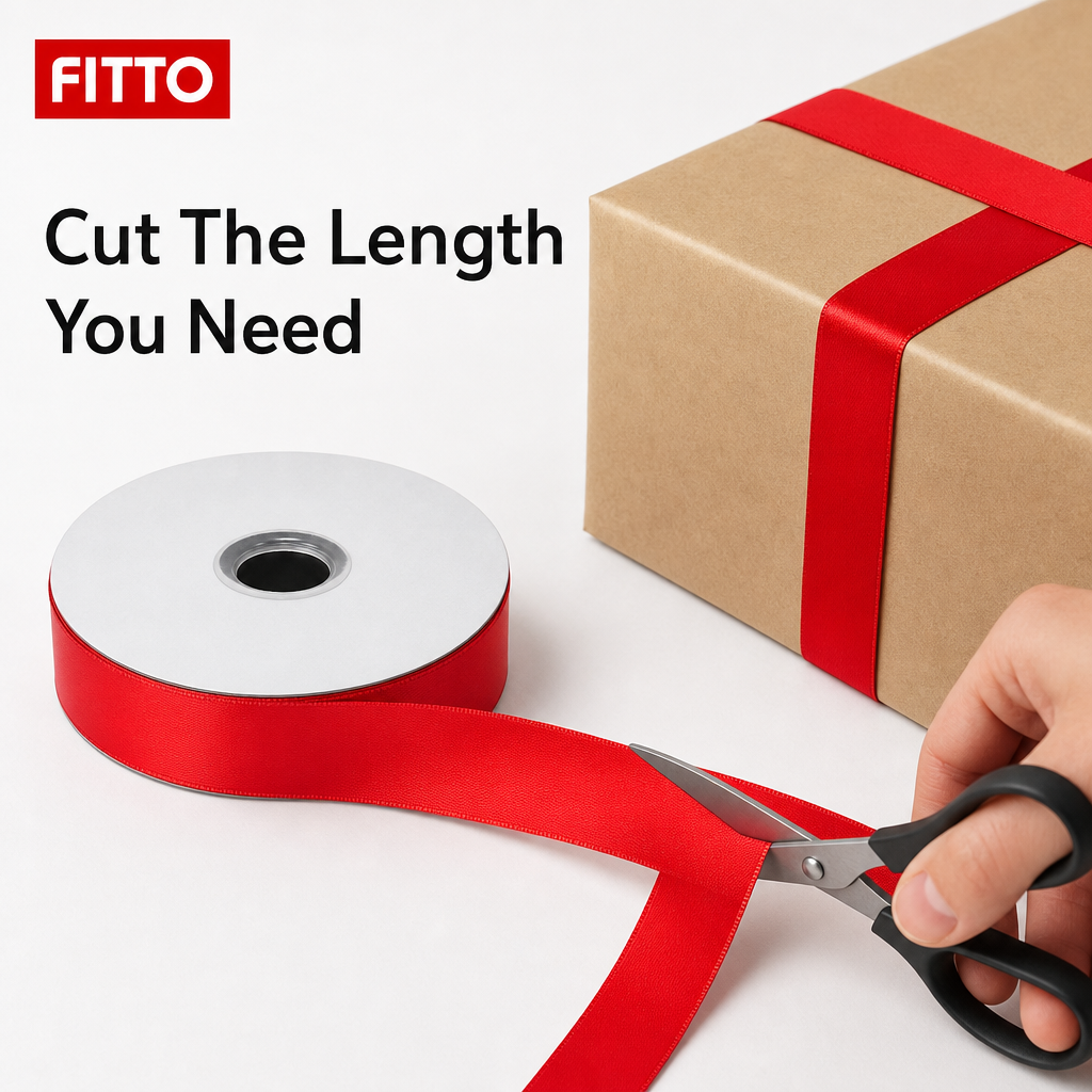 120 Pieces Red Ribbon Rolls for Present Wrapping, 2.8 cm Wide x 80 yd Long