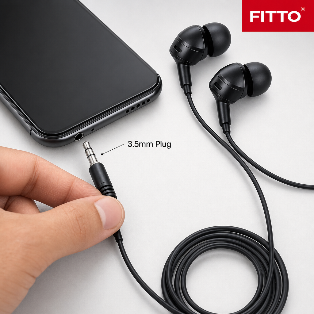 240 Pieces Wired Earphoneses 3.5mm Stereo In-Ear Audio Set CH-918, Black