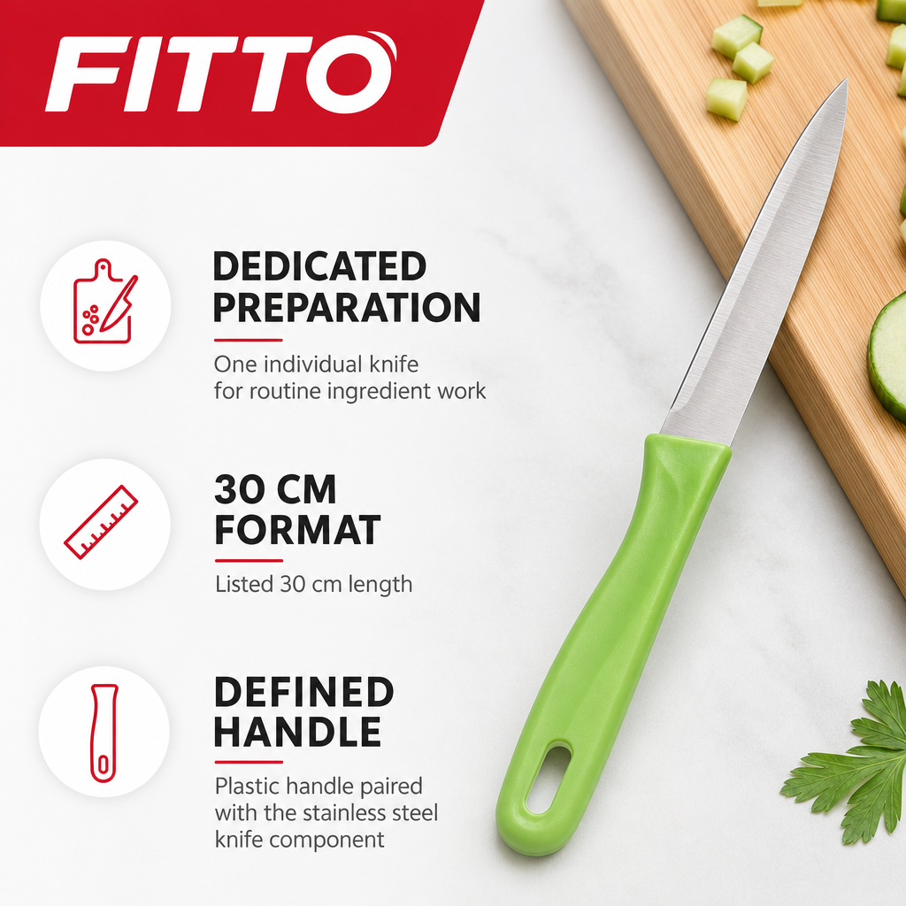 72 Pieces Kitchen Knives, Stainless Steel Blade with Plastic Handle, 30 cm, Single Piece