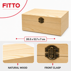 72 Pieces Wooden Storage Box, 8 x 5 Inch Natural Wood Organizer with Front Clasp, 1 Piece