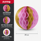 240 Pieces Paper Honeycomb Ball Decoration, Pink and Light Brown, 25 cm, 1 Piece