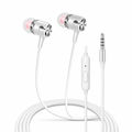 240 Pieces Wired Earphoneses with Microphone, In-Ear Design, White and Silver
