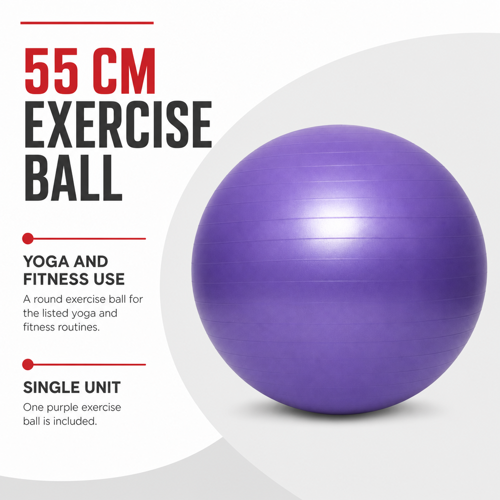 72 Pieces Exercise Balls for Fitness and Yoga, Round Purple Training Ball, 55 cm