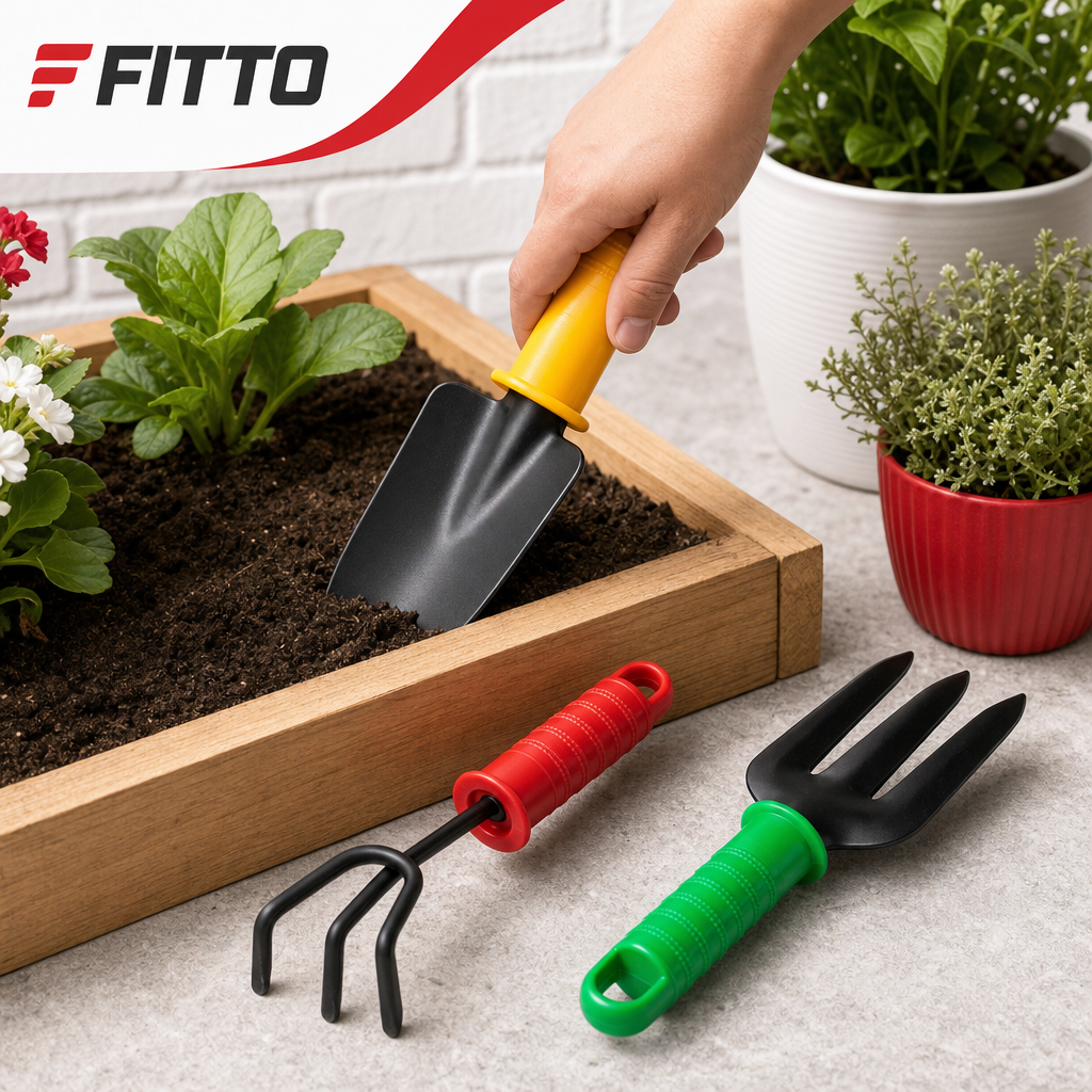 120 Pieces Garden Hand Tools Set, 3-Piece Assorted Colour Cultivating Tools with Plastic Handles