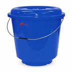 96 Pieces Plastic Bucket with Lid and Carry Handle, 25 Litre, Blue