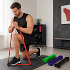 60 Pieces Exercise Loop Resistance Bands Set for Fitness, 4-Piece Set in Green, Purple, Black and Red