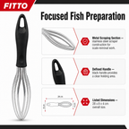 120 Pieces Fish Scale Scraper, Stainless Steel Scraping Tool with Black Handle, 28 cm Kitchen Utensil for Seafood Preparation