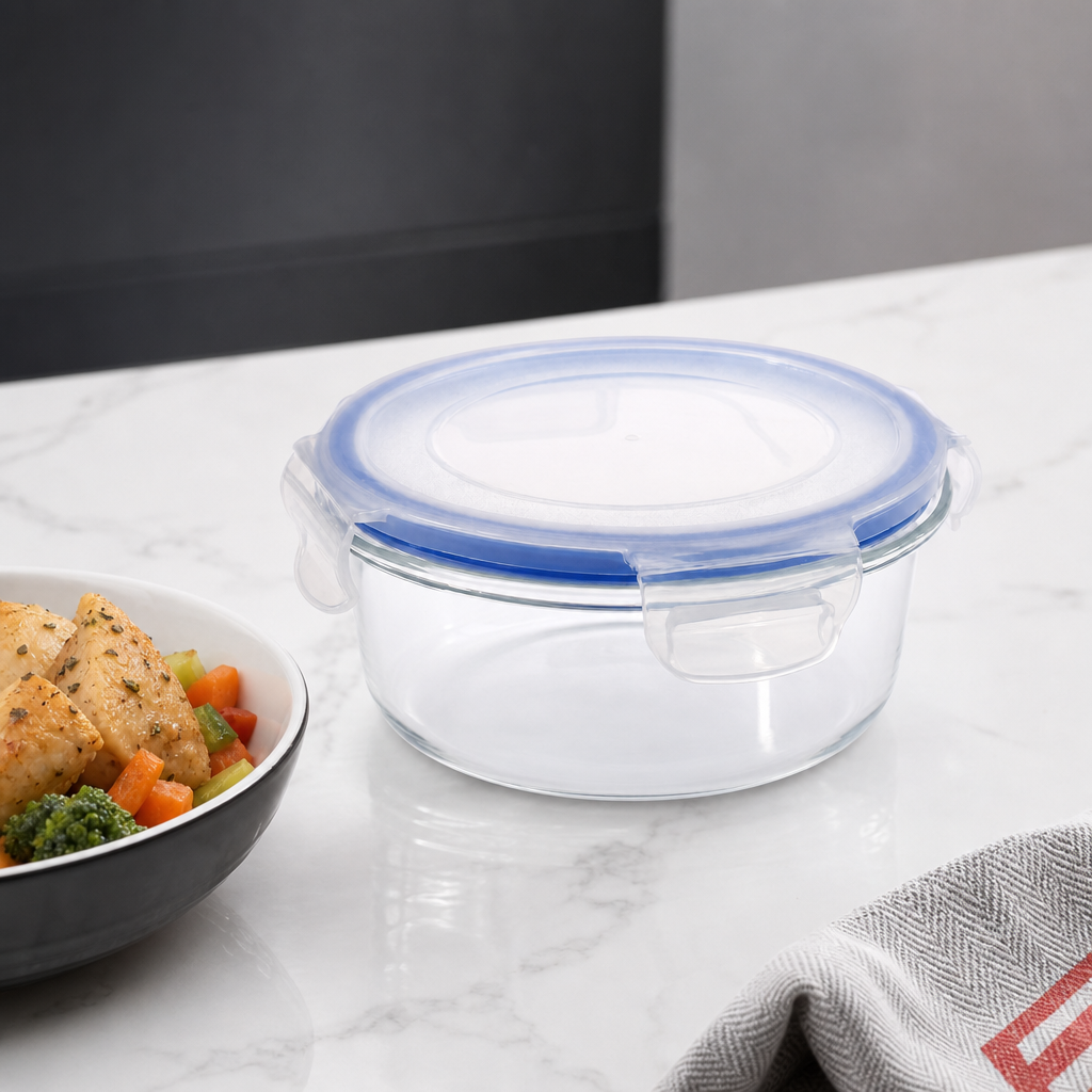 96 Pieces Round Glass Food Storage Containers with PP Lid, 400 ml