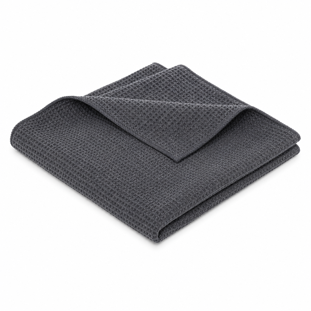 120 Pieces Waffle-Weave Microfiber Cleaning Cloth, 40 x 40 cm, Grey