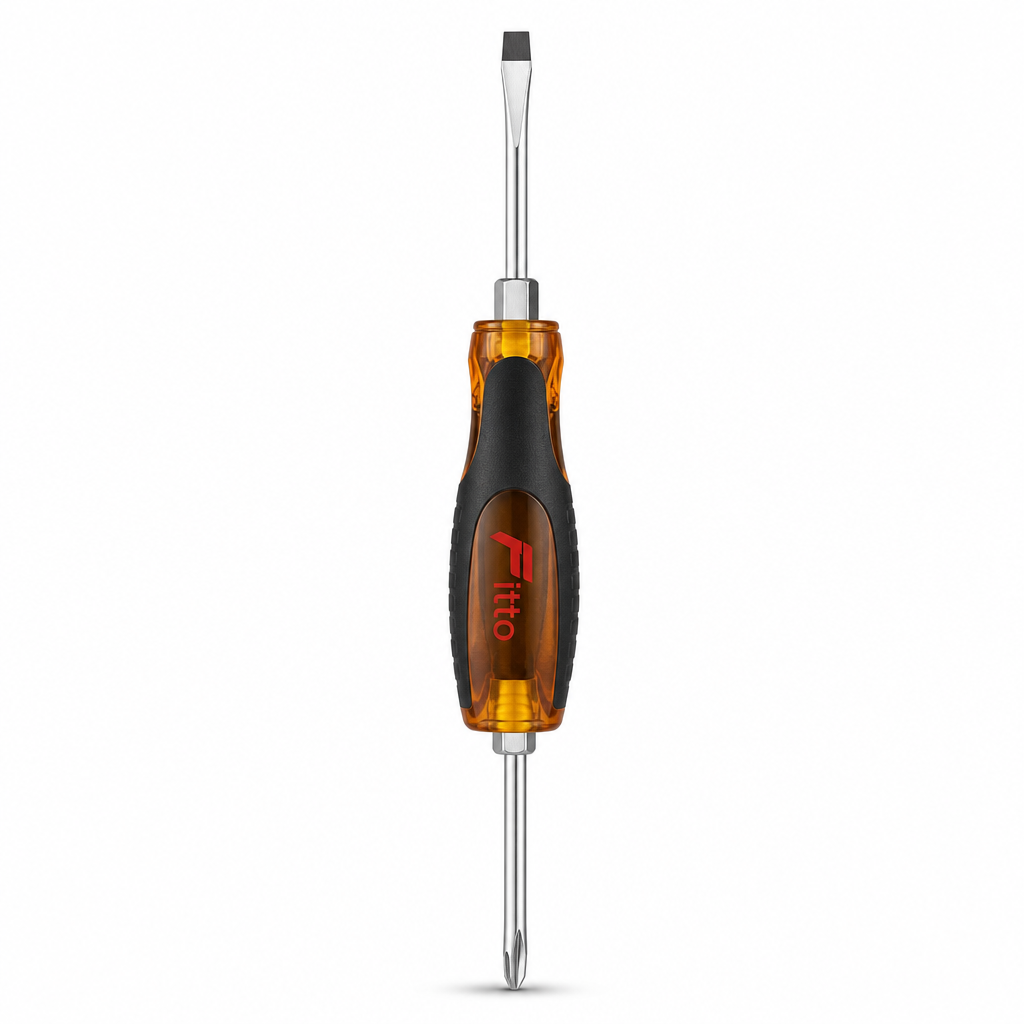 144 Pieces Hand Screwdriver Double Sided, 30 cm Overall Length, Amber Black Silver, 1 Piece