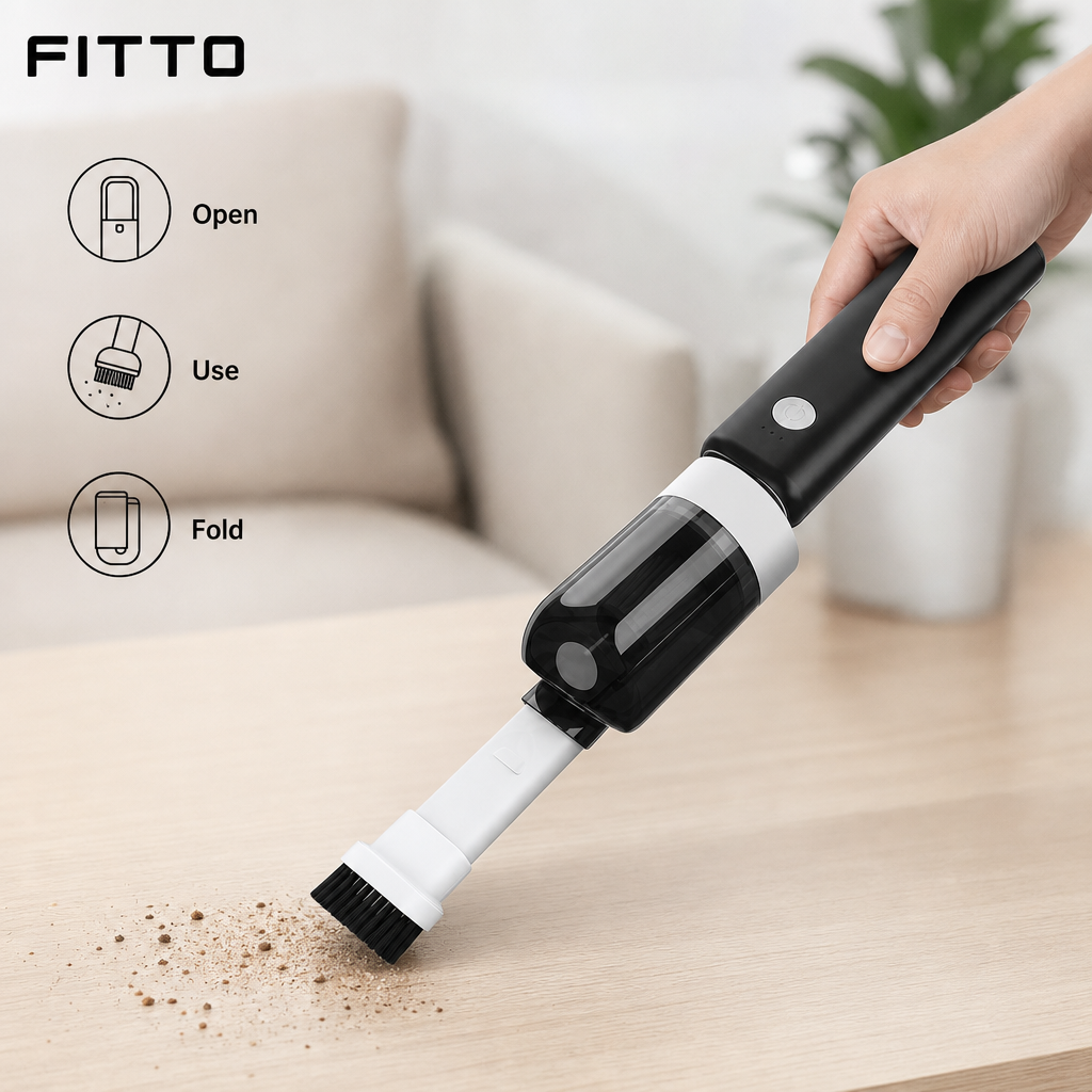 60 Pieces Mini Handheld Folding Vacuum Cleaners, Type-C Rechargeable, Compact Cleaning Tool