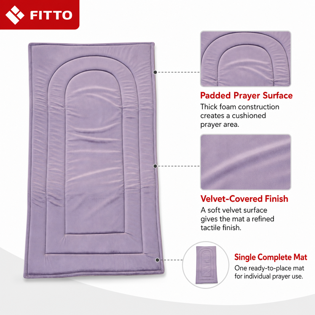 60 Pieces Thick Velvet Foam Prayer Mats, Padded Single Mat for Daily Prayer