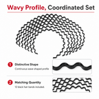 96 Pieces Black Wavy Fashion Hair Bands, 12 Pieces