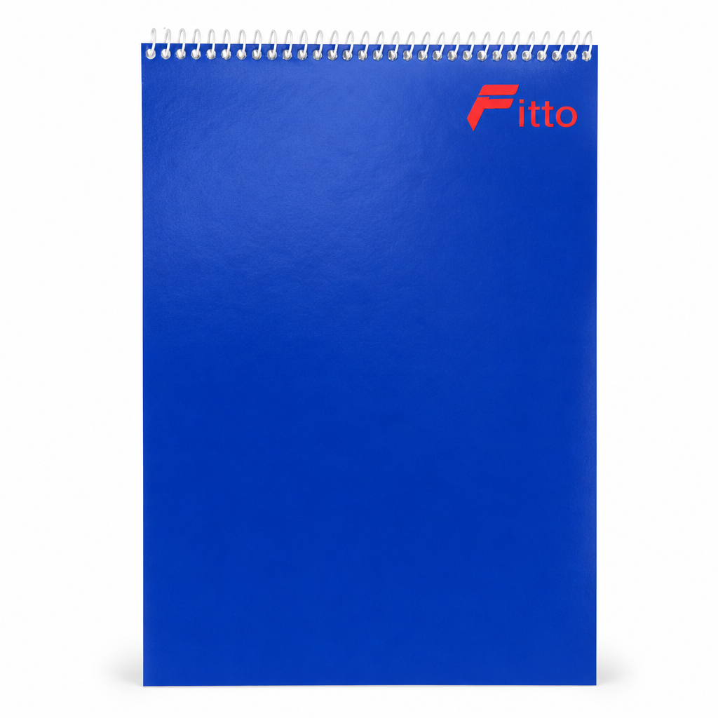 144 Pieces Spiral Notebook, Executive Size 210 × 295 mm, 70 Sheets, Blue Cover
