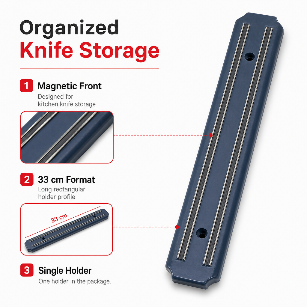 96 Pieces Magnetic Knife Holder, 33 cm Wall-Mount Kitchen Organizer for Knives