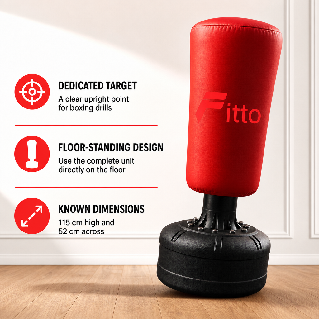 48 Pieces Freestanding Punching Bags Stand with Padded Striking Bag, Red, 115 x 52 cm