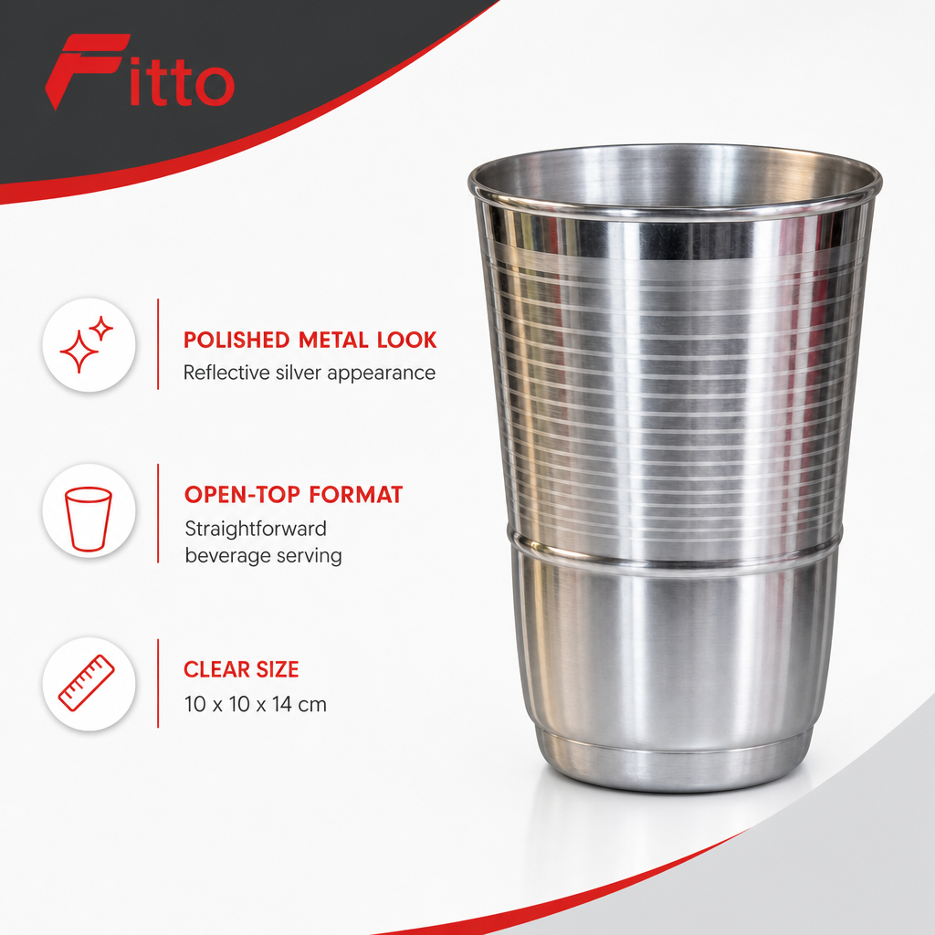 120 Pieces Stainless Steel Drinking Tumbler, Silver, Single Piece