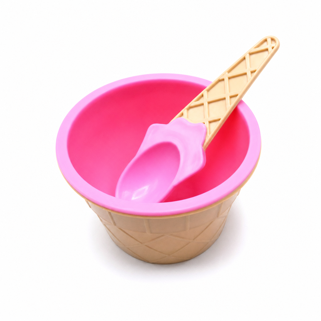 240 Pieces Ice Cream Cup with Spoon, Plastic Dessert Serving Bowl, Blue or Pink, 1 Piece
