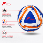 60 Pieces Size 5 Football, Orange Blue and White Design, Single Ball for Training and Recreational Play