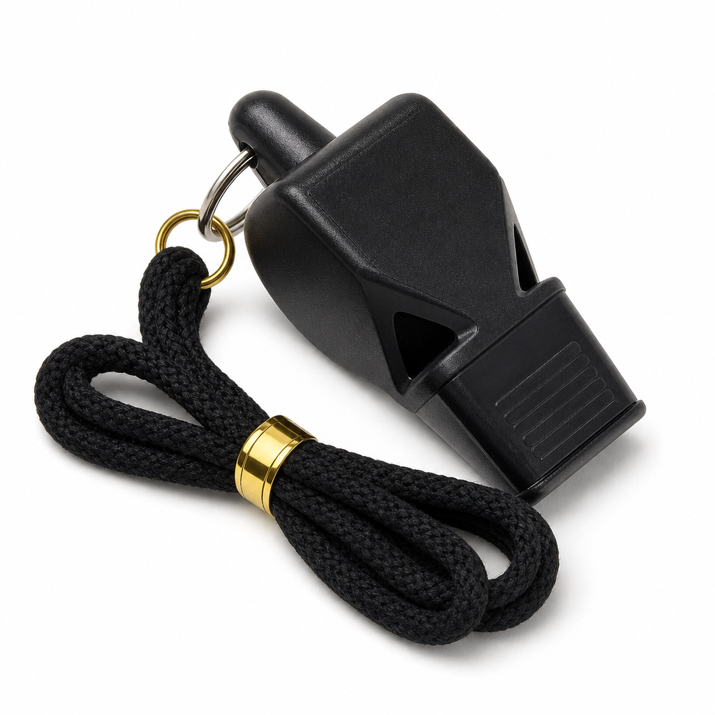 120 Pieces Sports Whistles with Lanyard, Black, Single Unit