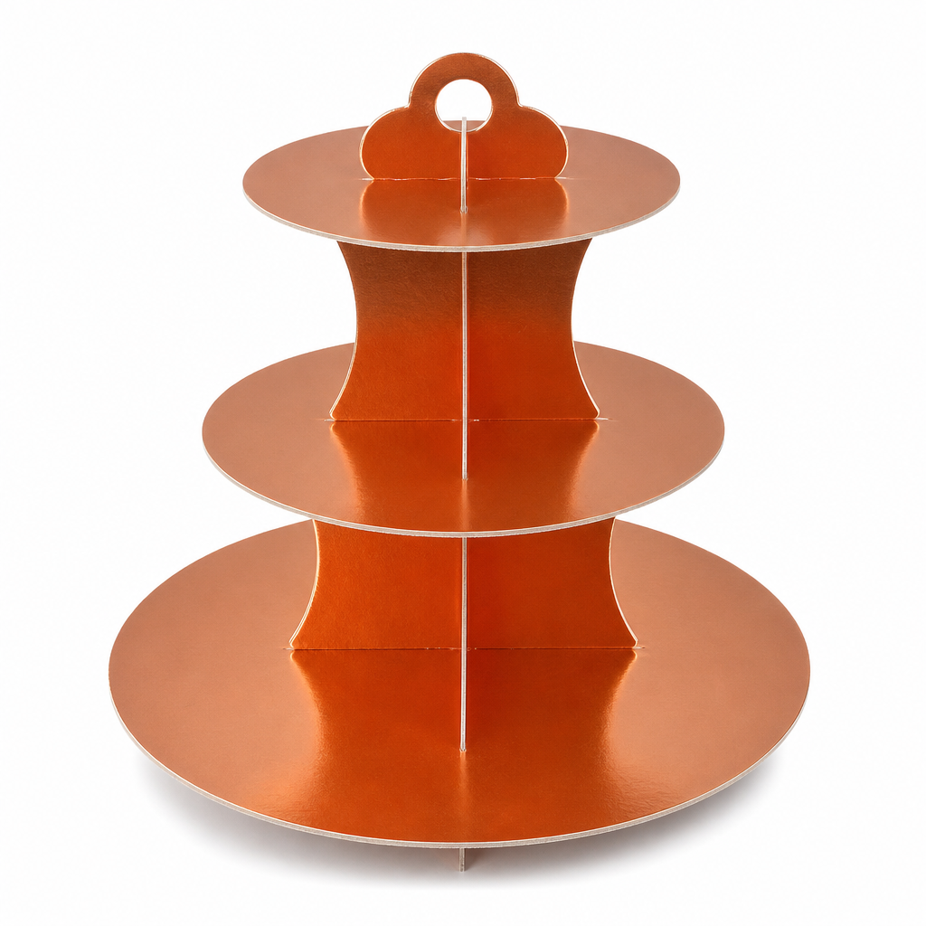 120 Pieces Rose Gold 3-Tier Cupcake Stands, Dessert Display Tower, 1 Piece, 30 x 25 x 4 cm