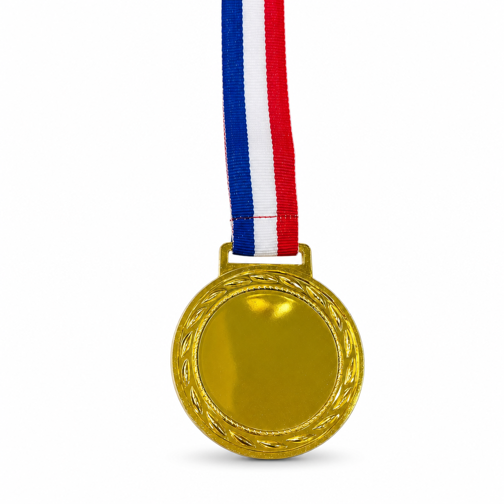 144 Pieces Sports Medal with Ribbon, Gold, 8 cm