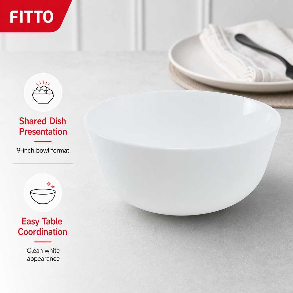 96 Pieces Serving Bowl, 9 Inch, White