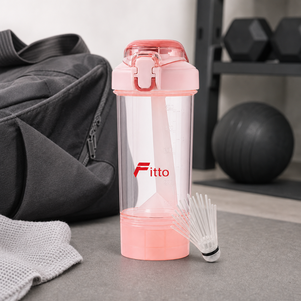 96 Pieces Protein Shaker Bottle With Mixer, Pink, 1 Piece, 24 cm
