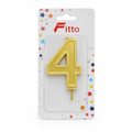240 Pieces Number 4 Cake Candle, Gold or Silver Single Unit for Birthday Cake Decoration