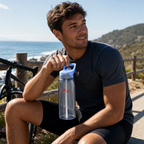 96 Pieces Sports Water Bottles with Flip Straw and Carry Handle, 750 ml