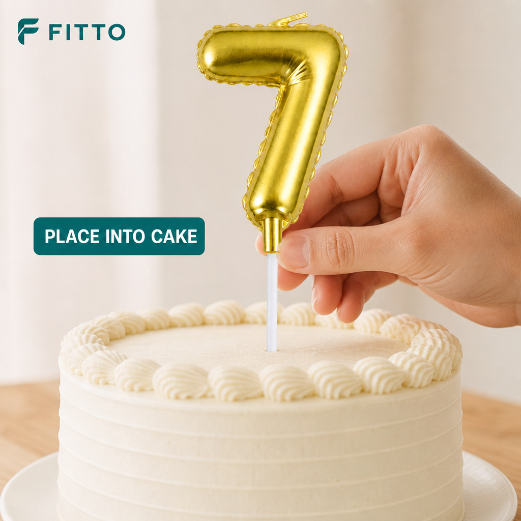 240 Pieces Gold Number 7 Birthday Cake Candle, 6 cm